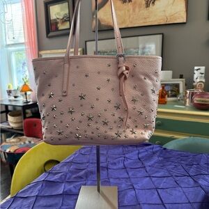 Pink Studded Tote Bag
